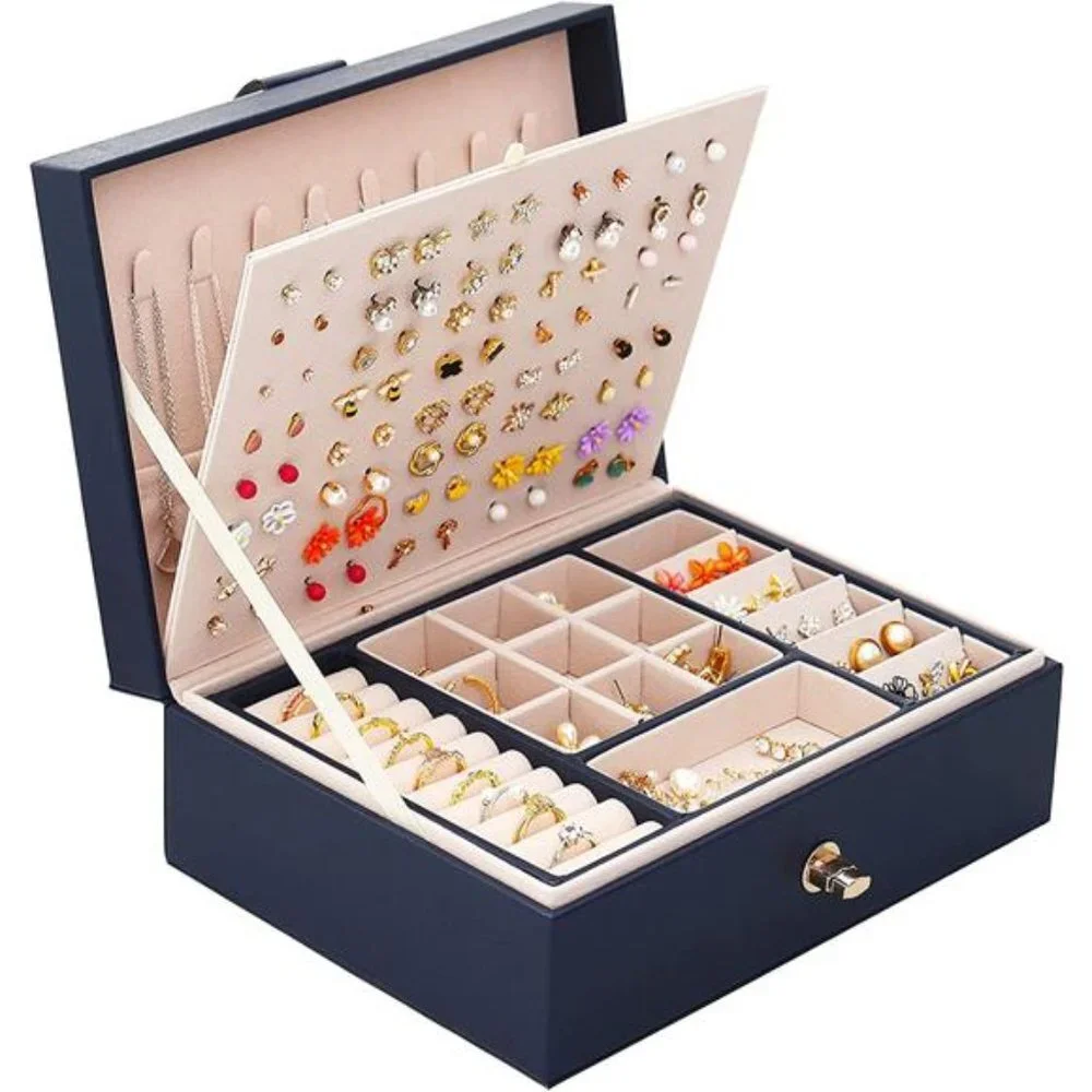 Jewelry Organizer Storage Case Box ,Blue